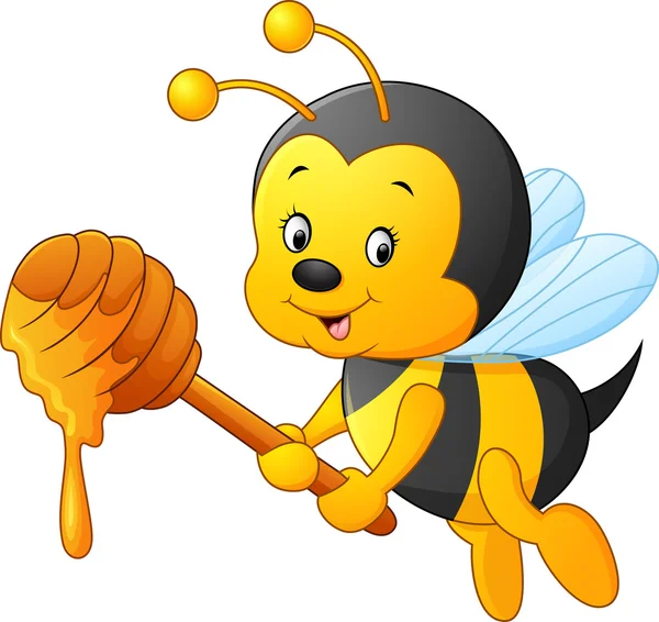 depositphotos 123549472 stock illustration cartoon bee holding honey